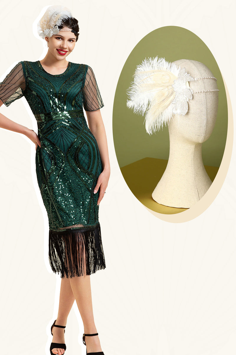 Dark Green Flapper Dress