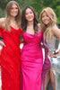 Load image into Gallery viewer, Hot Pink Backless Spaghetti Straps Prom Dress With Slit