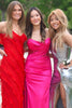 Load image into Gallery viewer, Spaghetti Straps Red Backless Prom Dress with Slit and Ruffles