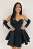 Load image into Gallery viewer, Sweetheart Black A-Line Homecoming Dress with Sleeves