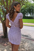 Load image into Gallery viewer, Square Neck Purple Bodycon Corset Homecoming Dress with Appliques