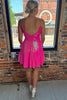 Load image into Gallery viewer, Sparkly A Line Fuchsia Short Homecoming Dress with Sequins