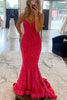 Load image into Gallery viewer, Sparkly Navy Sequins Mermaid Sweetheart Long Prom Dress