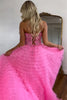 Load image into Gallery viewer, Pink A Line Sweetheart Tiered Long Corset Prom Dress With Lace