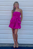 Load image into Gallery viewer, Fuchsia A-Line Strapless Short Homecoming Dress with Bow