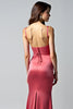 Load image into Gallery viewer, Watermelon Sheath Spaghetti Straps Ruched Long Formal Dress