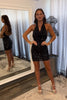 Load image into Gallery viewer, Sparkly Black Halter Bodycon Short Homecoming Dress with Sequins