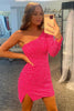 Load image into Gallery viewer, Sexy Glitter One-Shoulder Sequins Homecoming Dress Party Dress