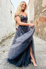 Load image into Gallery viewer, Charcoal Off the Shoulder Prom Dress with Appliques