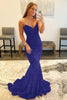 Load image into Gallery viewer, Sparkly Navy Sequins Mermaid Sweetheart Long Prom Dress