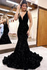 Load image into Gallery viewer, Black Sparkly Sequins Mermaid Long Prom Dress