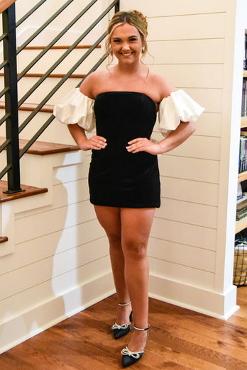 Black Off The Shoulder Bodycon Homecoming Dress