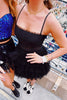 Load image into Gallery viewer, A-Line Black Spaghetti Straps Tiered Tull Homecoming Dress