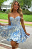 Load image into Gallery viewer, A-Line Blue Sweetheart Corset Homecoming Dress with Ruffles
