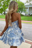 Load image into Gallery viewer, A-Line Blue Sweetheart Corset Homecoming Dress with Ruffles