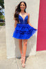 Load image into Gallery viewer, A-Line Royal Blue Spaghetti Straps Short Homecoming Dress with Ruffles