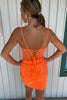 Load image into Gallery viewer, Orange Spaghetti Straps Bodycon Short Homecoming Dress