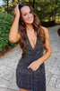 Load image into Gallery viewer, Sparkly Black V-Neck Tight Homecoming Dress with Beading