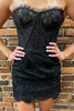 Load image into Gallery viewer, Sweetheart Black Bodycon Corset Homecoming Dress with Lace