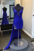 Load image into Gallery viewer, Spaghetti Straps Royal Blue Bodycon Homecoming Dress with Beading