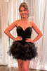 Load image into Gallery viewer, A-Line Black Sweetheart Tulle Homecoming Dress with Ruffles