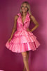 Load image into Gallery viewer, Red A-Line Halter Tiered Homecoming Dress with Ruffles