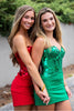 Load image into Gallery viewer, Sweetheart Green Sheath Corset Homecoming Dress