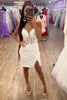 Load image into Gallery viewer, Sparkly Purple Spaghetti Straps Corset Homecoming Dress with Sequins