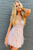 Load image into Gallery viewer, Sparkly Pink Sweetheart Corset Homecoming Dress with Sequins