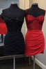Load image into Gallery viewer, Sparkly Red Spaghetti Straps Corset Homecoming Dress with Sequins