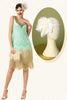 Load image into Gallery viewer, Sequins Green Short 1920s Party Dress With 20s Accessories Set