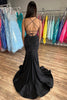 Load image into Gallery viewer, Glitter Black Mermaid Spaghetti Straps Sequined Long Prom Dress