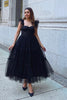 Load image into Gallery viewer, Black A-Line Sweetheart Tulle Sweetheart Prom Dress