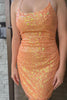 Load image into Gallery viewer, Sparkly Fuchsia Spaghetti Straps Sequined Tight Homecoming Dress