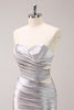 Load image into Gallery viewer, Sweetheart Silver Bodycon Homecoming Dress with Beading