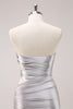 Load image into Gallery viewer, Sparkly Silver Sweetheart Tight Short Homecoming Dress