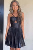 Load image into Gallery viewer, Golden Spaghetti Straps A-Line Pleated Homecoming Dress