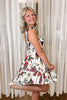 Load image into Gallery viewer, White Red A-Line Pleated Homecoming Dress with Printed Flower