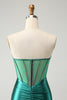 Load image into Gallery viewer, Sweetheart Dark Green Corset Homecoming Dress with Beading