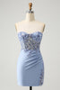 Load image into Gallery viewer, Sweetheart Lilac Bodycon Corset Homecoming Dress with Sequins