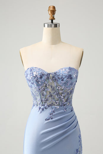 Sweetheart Lilac Bodycon Corset Homecoming Dress with Sequins