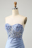 Load image into Gallery viewer, Sweetheart Lilac Bodycon Corset Homecoming Dress with Sequins