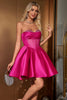 Load image into Gallery viewer, Sweetheart Fuchsia A-Line Corset Homecoming Dress with Beading