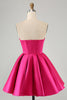 Load image into Gallery viewer, A-Line Sweetheart Fuchsia Corset Short Homecoming Dress with Beading