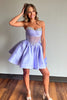 Load image into Gallery viewer, Sparkly A-Line Lilac Sweetheart Corset Short Homecoming Dress