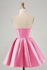 Load image into Gallery viewer, A-Line Sweetheart Fuchsia Corset Short Homecoming Dress with Beading