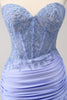 Load image into Gallery viewer, Sweetheart Lilac Tight Corset Short Homecoming Dress with Lace