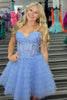 Load image into Gallery viewer, Lilac A-Line Sweetheart Corset Short Homecoming Dress with Lace