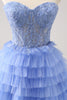 Load image into Gallery viewer, Sweetheart Lilac A-Line Corset Tull Homecoming Dress with Lace