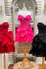 Load image into Gallery viewer, Sparkly A-Line Red Sweetheart Corset Homecoming Dress with Ruffles